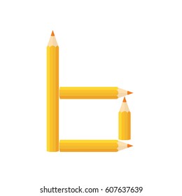 Color wooden pencils concept by Rearrange the letters b.