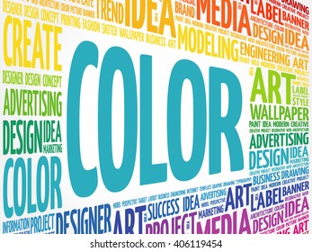 COLOR word cloud, creative business concept background