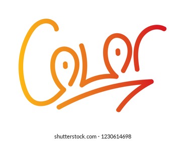 color word hand drawn vector