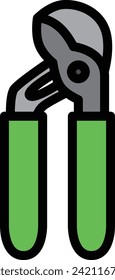 Herramienta de trabajo de color llave de icono de un solo elemento