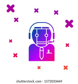 Color Worker robot icon isolated on white background. Gradient random dynamic shapes. Vector Illustration