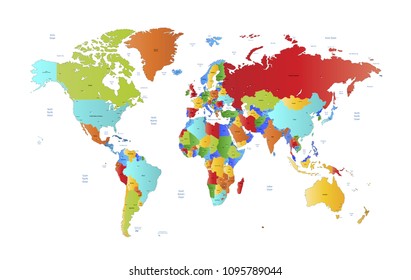 color world map 