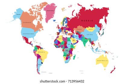 Color World map.