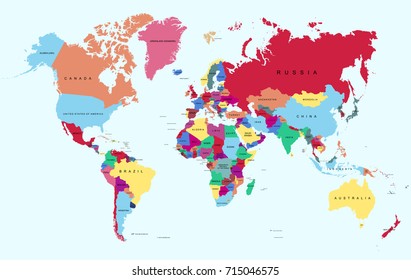 Color World map.