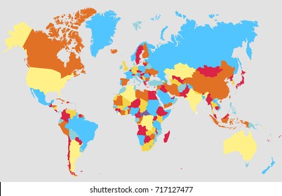 Color World Map Stock Vector (Royalty Free) 717127477 | Shutterstock