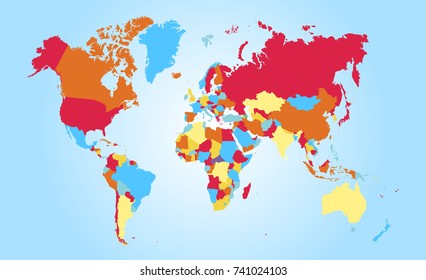 Color World Map Stock Vector (Royalty Free) 741024103 | Shutterstock