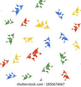 Color World map icon isolated seamless pattern on white background. Vector.