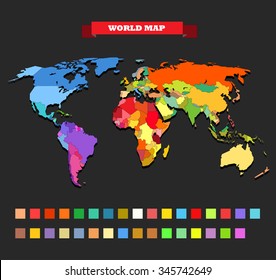 Color world map template