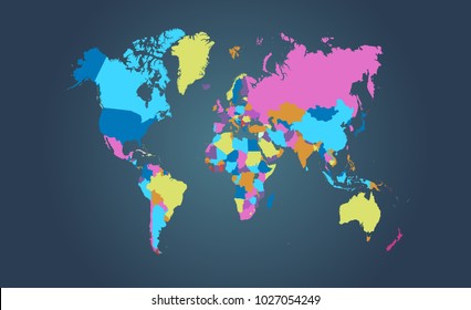 color world map vector