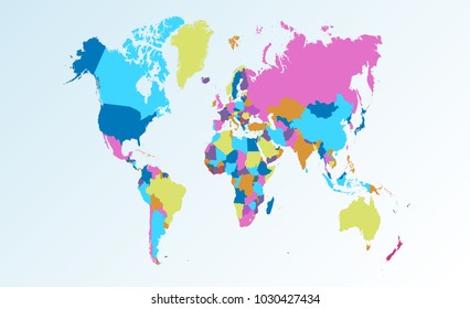 color world map vector
