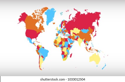 color world map vector