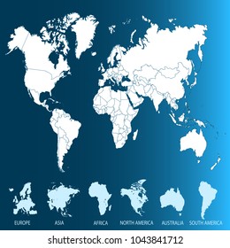 color world map vector