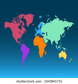 color world map vector
