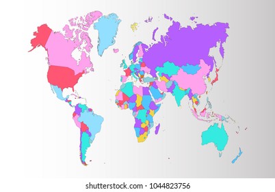 color world map vector