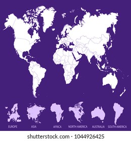 color world map vector