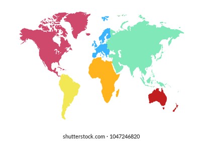 color world map vector