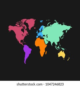 color world map vector