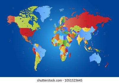 color world map vector