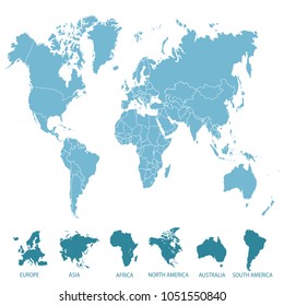 color world map vector