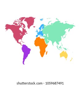 color world map vector