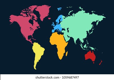 color world map vector