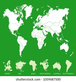 color world map vector