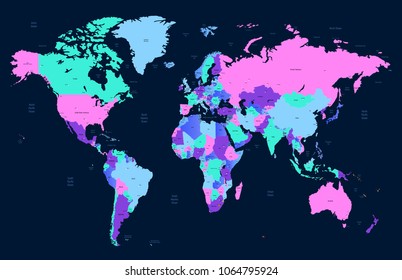 color world map vector