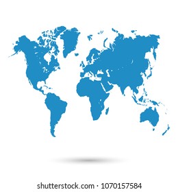 color world map vector