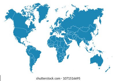 color world map vector