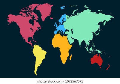 color world map vector
