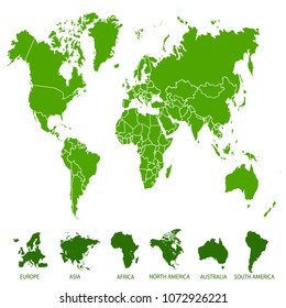 color world map vector