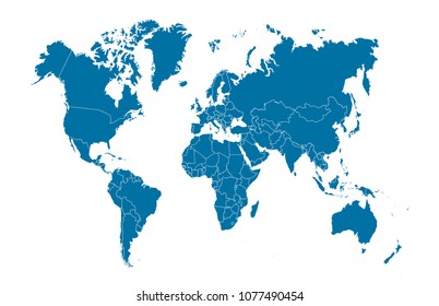 color world map vector