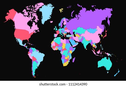 color world map vector