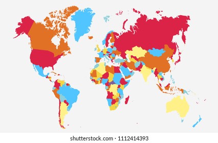 color world map vector