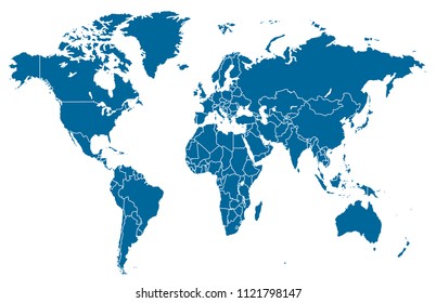 color world map vector