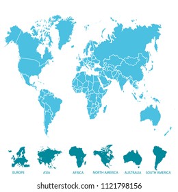 color world map vector