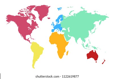 color world map vector