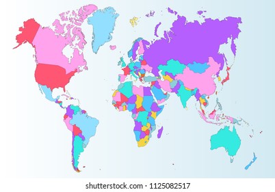 color world map vector
