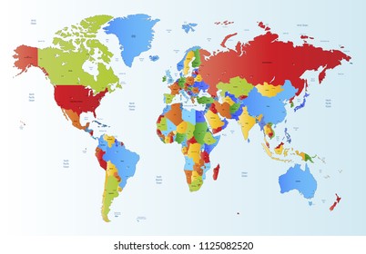 color world map vector