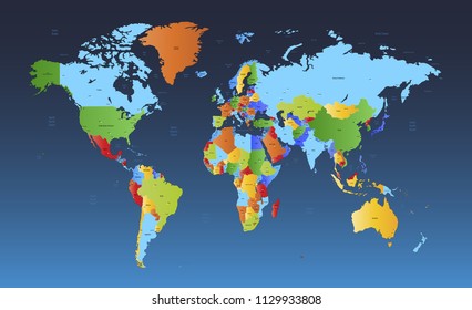 Color world map vector
