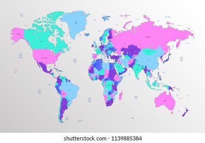 Color world map vector