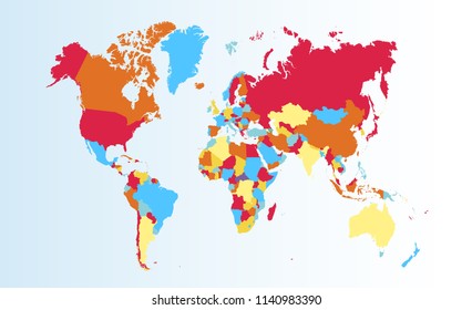 Color world map vector