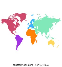 Color world map vector