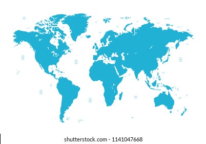 Color world map vector