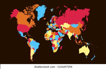 Color world map vector