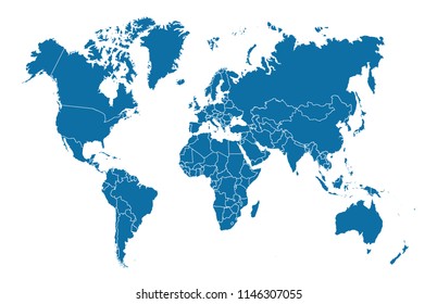 Color world map vector