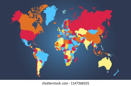Color world map vector