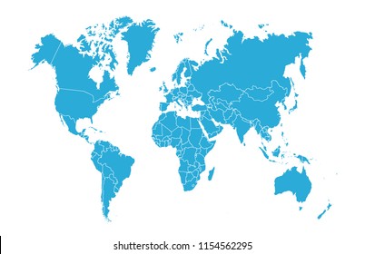 Color world map vector