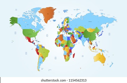 Color world map vector