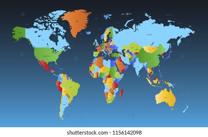 Color world map vector